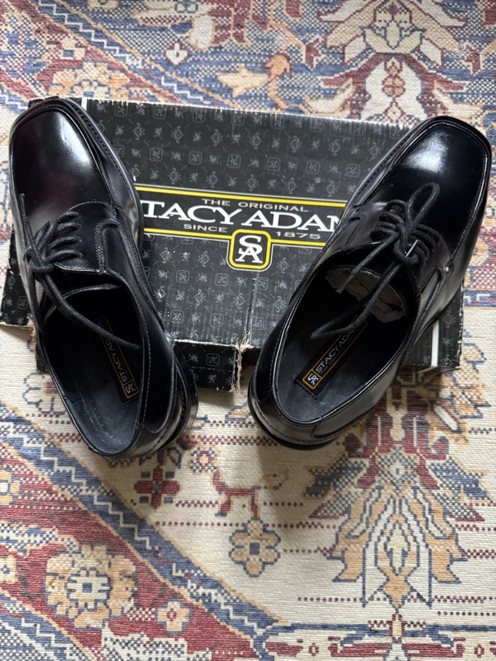 Classic Black Leather Lace-Up Dress Shoes
